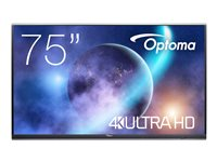 Optoma Creative Touch 5752RK+ - 75" Diagonal klass 5-Series LED-bakgrundsbelyst LCD-skärm - interaktiv - med pekskärm (multitouch) - 4K UHD (2160p) 3840 x 2160 - Direct LED - svart H1F0C0KBW101