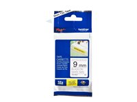 Brother TZe-S221 - Extra kraftigt självhäftande lim - svart på vitt - Rulle (0,9 cm x 8 m) 1 kassett(er) bandlaminat - för P-Touch PT-E310, E550, P900; P-Touch Cube PT-P910; P-Touch Cube Pro PT-P910 TZES221
