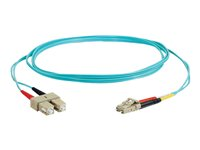 C2G LC-SC 10Gb 50/125 OM3 Duplex Multimode PVC Fiber Optic Cable (LSZH) - Nätverkskabel - SC-läge (multi-mode) (hane) till LC multiläge (hane) - 15 m - fiberoptisk - duplex - 50/125 mikron - OM3 - halogenfri - havsblå 85537