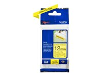 Brother TZe-S631 - Extra kraftigt självhäftande lim - svart på gult - Rulle (1,2 cm x 8 m) 1 kassett(er) bandlaminat - för P-Touch PT-E310, E550, P900; P-Touch Cube Plus PT-P710; P-Touch Cube Pro PT-P910 TZES631