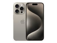 Apple iPhone 15 Pro - 5G smartphone - dual-SIM / Internal Memory 1 TB - OLED-skärm - 6.1" - 2556 x 1179 pixlar (120 Hz) - 3 st. bakre kameror 48 MP, 12 MP, 12 MP - front camera 12 MP - naturligt titan MTVF3QN/A