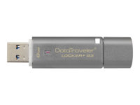 Kingston DataTraveler Locker+ G3 - USB flash-enhet - krypterat - 8 GB - USB 3.0 DTLPG3/8GB