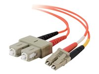 C2G Low-Smoke Zero-Halogen - Patch-kabel - LC multiläge (hane) till SC-läge (multi-mode) (hane) - 3 m - fiberoptisk - 50/125 mikron - orange 85321