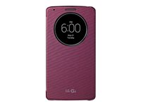 LG Quick Circle CCF-345G - Vikbart fodral för mobiltelefon - röd - för LG G3, G3 D855 CCF-345G.AGEURD