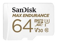 SanDisk Max Endurance - Flash-minneskort (microSDXC till SD-adapter inkluderad) - 64 GB - Video Class V30 / UHS-I U3 / Class10 - mikroSDXC UHS-I SDSQQVR-064G-GN6IA