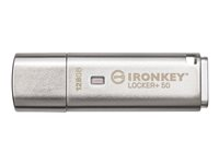 Kingston IronKey Locker+ 50 - USB flash-enhet - krypterat - 128 GB - USB 3.2 Gen 1 IKLP50/128GB