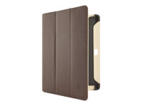 Belkin Cinema Leather Folio with Stand - Fodral för surfplatta - genuint läder - brun - för Samsung Galaxy Tab 2 (10.1), Tab 2 (10.1) WiFi F8M393CWC02