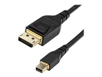 StarTech.com 2 m VESA-certifierad Mini DisplayPort till DisplayPort 1.4-kabel - 8K 60Hz HBR3 HDR - Super UHD mDP till DP 1.4-sladd - Tunn (34 AWG) Ultra HD 4K 120Hz - Bildskärms-/videokabel - DisplayPort-kabel - Mini DisplayPort (hane) spärrad till DisplayPort (hane) spärrad - DisplayPort 1.4 - 2 m - stöd för 8K - svart DP14MDPMM2MB