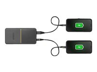 OtterBox - Strömförsörjningsbank - 15000 mAh - 18 Watt - 3 A - PD 3.0, QC 3.0, Fast Charge, Apple Fast Charge, AFC, Huawei Fast Charge, PE 2.0+, SFCP, USB BC 1.2 - 2 utdatakontakter (USB, 24 pin USB-C) - på kabel: USB-C - skymningssvart 78-80691
