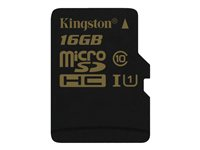 Kingston - Flash-minneskort (adapter, microSDHC till SD inkluderad) - 16 GB - UHS Class 1 / Class10 - microSDHC UHS-I SDCA10/16GB