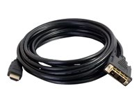 C2G 0.5m HDMI to DVI Adapter Cable - DVI-D Digital Video Cable - Adapterkabel - enkel länk - DVI-D hane till HDMI hane - 50 cm - dubbelt skärmad - svart 82028