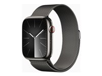 Apple Watch Series 9 (GPS + Cellular) - 45 mm - grafit rostfritt stål - smart klocka med milanesisk loop - 64 GB - Wi-Fi, LTE, UWB, Bluetooth - 4G - 51.5 g MRMX3KS/A