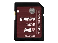 Kingston - Flash-minneskort - 16 GB - UHS Class 3 - SDHC UHS-I SDA3/16GB