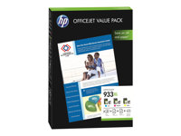 HP 933XL Value Pack - 3-pack - gul, cyan, magenta - bläckpatron/papperssats - för Officejet 6100, 6600 H711a, 6700, 7110, 7510, 7610, 7612 CR711AE