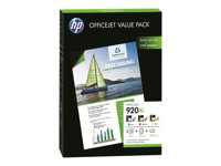 HP 920XL Officejet Value Pack - 3-pack - gul, cyan, magenta - A4 (210 x 297 mm) - 180 g/m² - 50 ark bläckpatron/papperssats - för Officejet 6500, 6500 E709a, 6500 E709c, 6500A, 6500A E710a, 7500A CH081AE