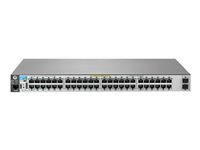 HPE Aruba 2530-48G-PoE+-2SFP+ - Switch - Administrerad - 48 x 10/100/1000 (PoE+) + 2 x 10 Gigabit Ethernet / 1 Gigabit Ethernet SFP+ - skrivbordsmodell, rackmonterbar, väggmonterbar - PoE+ (382 W) J9853A#ABB