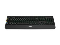 Belkin KVM Remote Control with Integrated Keyboard - Tangentbord - bakgrundsbelyst - USB - svart - TAA-kompatibel F1DN008KBD