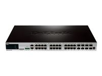 D-Link xStack DGS-3420-28TC - Switch - Administrerad - 24 x 10/100/1000 + 4 x kombinations-Gigabit SFP + 4 x 10 Gigabit SFP+ - rackmonterbar DGS-3420-28TC