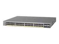 NETGEAR GSM7252PS - Switch - L2+ - Administrerad - 8 x 10/100/1000 (PoE+) + 4 x kombinations-SFP + 2 x SFP+ + 40 x 10/100/1000 (PoE) - skrivbordsmodell - PoE+ (384 W) GSM7252PS-100EUS