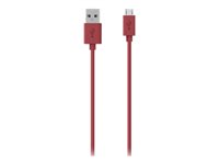 Belkin MIXIT - USB-kabel - mikro-USB typ B (hane) till USB (hane) - 2 m - röd F2CU012BT2M-RED