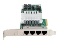 HPE NC364T - Nätverksadapter - PCIe x4 låg - Gigabit Ethernet x 4 - för ProLiant DL360 G7, DL370 G6, DL380 G6, DL385 G6, DL580 G5, ML370 G6, SL160s G6 435508-B21