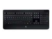 Logitech Wireless Illuminated Keyboard K800 - Tangentbord - bakgrundsbelyst - trådlös - 2.4 GHz - svensk 920-002386