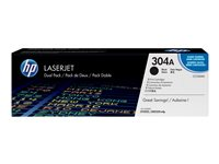 HP 304A - 2-pack - svart - original - LaserJet - tonerkassett (CC530AD) - för Color LaserJet CM2320fxi, CM2320n, CM2320nf, CP2025, CP2025dn, CP2025n, CP2025x CC530AD
