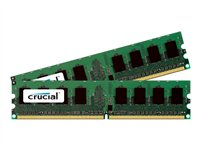 Crucial - DDR2 - sats - 4 GB: 2 x 2 GB - DIMM 240-pin - 800 MHz / PC2-6400 - CL5 - 1.8 V - ej buffrad - ECC CT2KIT25672AA80E