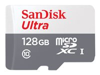 SanDisk Ultra - Flash-minneskort (microSDXC till SD-adapter inkluderad) - 128 GB - Class 10 - mikroSDXC UHS-I SDSQUNR-128G-GN3MA
