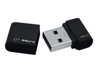 Kingston DataTraveler Micro - USB flash-enhet - 16 GB - USB 2.0 - svart DTMCK/16GB