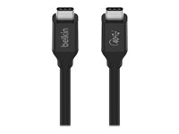 Belkin CONNECT - USB-kabel - 24 pin USB-C (hane) till 24 pin USB-C (hane) - USB 2.0 / USB 3.2 / USB4 / Thunderbolt 3 - 80 cm - USB-strömförsörjning (100W) INZ001BT0.8MBK