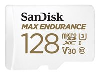 SanDisk Max Endurance - Flash-minneskort (microSDXC till SD-adapter inkluderad) - 128 GB - Video Class V30 / UHS-I U3 / Class10 - mikroSDXC UHS-I SDSQQVR-128G-GN6IA
