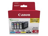 Canon PGI-1500XL BK/C/M/Y Multipack - 4-pack - XL - svart, gul, cyan, magenta - original - bläcktank - för MAXIFY iB4050, iB4150, MB5150, MB5155, MB5350, MB5450 9182B010