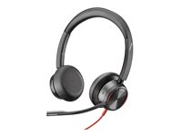 Poly Blackwire 8225 - Blackwire 8200 series - headset - på örat - kabelansluten - aktiv brusradering - USB-C - svart - Zoomcertifierad, UC-certifierad 8X223AA