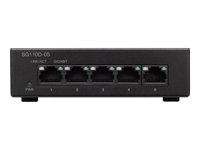 Cisco Small Business SG110D-05 - Switch - ohanterad - 5 x 10/100/1000 - skrivbordsmodell, väggmonterbar - Likström SG110D-05-EU