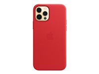 Apple - (PRODUCT) RED - baksidesskydd för mobiltelefon - med MagSafe - läder - röd - för iPhone 12, 12 Pro MHKD3ZM/A