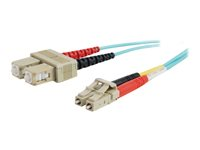 C2G 10Gb OM3 LC/SC Duplex 50/125 Multimode Fibre Patch Cable - Patch-kabel - LC multiläge (hane) till SC-läge (multi-mode) (hane) - 1 m - fiberoptisk - duplex - 50/125 mikron - OM3 - havsblå 85177