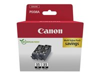 Canon PGI-35BK Twin Pack - 2-pack - 9.3 ml - svart - original - hängande låda - bläcktank - för PIXMA iP100 with battery, iP110, iP110w, TR150 with Battery Pack 1509B029