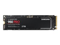 Samsung 980 PRO MZ-V8P2T0BW - SSD - krypterat - 2 TB - inbyggd - M.2 2280 - PCIe 4.0 x4 (NVMe) - buffert: 2 GB - 256 bitars AES - TCG Opal Encryption MZ-V8P2T0BW