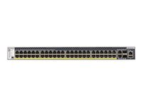 NETGEAR M4300-52G-PoE+ - Switch - L3 - Administrerad - 2 x 10/100/1000/10000 + 2 x 10 Gigabit SFP+ + 48 x 10/100/1000 (PoE+) - främre till bakre luftflöde - rackmonterbar - PoE+ (480 W) GSM4352PA-100NES
