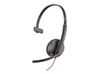 Poly Blackwire 3210 - Blackwire 3200 Series - headset - på örat - kabelansluten - USB-C - svart - Certifierad för Skype for Buisness, Avaya-certifierad, Cisco Jabber-certifierad, UC-certifierad 8X2J8A6