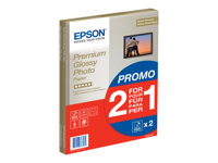 Epson Premium Glossy Photo Paper BOGOF - Blank - A4 (210 x 297 mm) - 255 g/m² - 15 ark fotopapper (paket om 2) - för EcoTank ET-2650, 2750, 2751, 2756, 2850, 2851, 2856, 4750, 4850 C13S042169