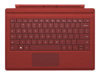 Microsoft Surface 3 Type Cover - Tangentbord - bakgrundsbelyst - portugisisk - röd - för Surface 3 GV7-00043