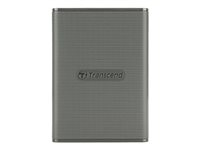 Transcend ESD360C - SSD - 2 TB - extern (portabel) - USB 3.2 Gen 2x2 (USB-C kontakt) - 256 bitars AES - grå TS2TESD360C