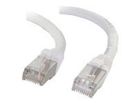 C2G Cat6a Booted Shielded (STP) Network Patch Cable - Patch-kabel - RJ-45 (hane) till RJ-45 (hane) - 1 m - STP - CAT 6a - formpressad, hakfri, tvinnad - vit 89935