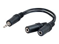 C2G Value Series Y-Cable - Audio-adapter - mini-phone stereo 3.5 mm hane till mini-phone stereo 3.5 mm hona - 15 cm - skärmad - svart 80137