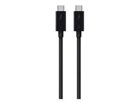 Belkin Thunderbolt 3 - Thunderbolt-kabel - 24 pin USB-C (hane) till 24 pin USB-C (hane) - USB 3.1 Gen 2 / Thunderbolt 3 / DisplayPort 1.2 - 80 cm - svart - för P/N: F4U109tt F2CD084BT0.8MBK