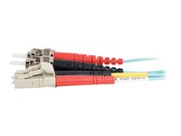 C2G LC-ST 10Gb 50/125 OM3 Duplex Multimode PVC Fiber Optic Cable (LSZH) - Nätverkskabel - ST-läge (multi-mode) (hane) till LC multiläge (hane) - 15 m - fiberoptisk - duplex - 50/125 mikron - OM3 - halogenfri - havsblå 85546