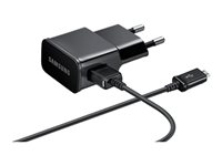 Samsung ETA-U90EBE - Strömadapter - 2 A (USB) - på kabel: Micro-USB - svart - för Galaxy Ace 3, Core, Mega, Note 10, Note 8.0, S4, Tab 3, Xcover, Y Duos; GT-C3520, E1270 ETA-U90EBEGSTD