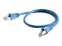 C2G Cat6a Booted Shielded (STP) Network Patch Cable - Patch-kabel - RJ-45 (hane) till RJ-45 (hane) - 5 m - STP - CAT 6a - formpressad, hakfri, tvinnad - blå 89912